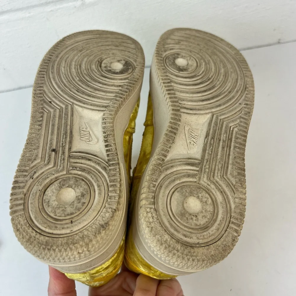 Nike Velvet Mineral Gold Air Force 1 Sneakers, 4.5Y / 6 women’s